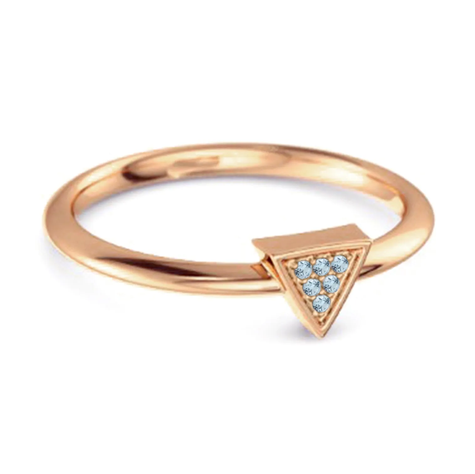 0.12Ct Blue Topaz Love & Pride 925 Sterling Silver Stacking Ring