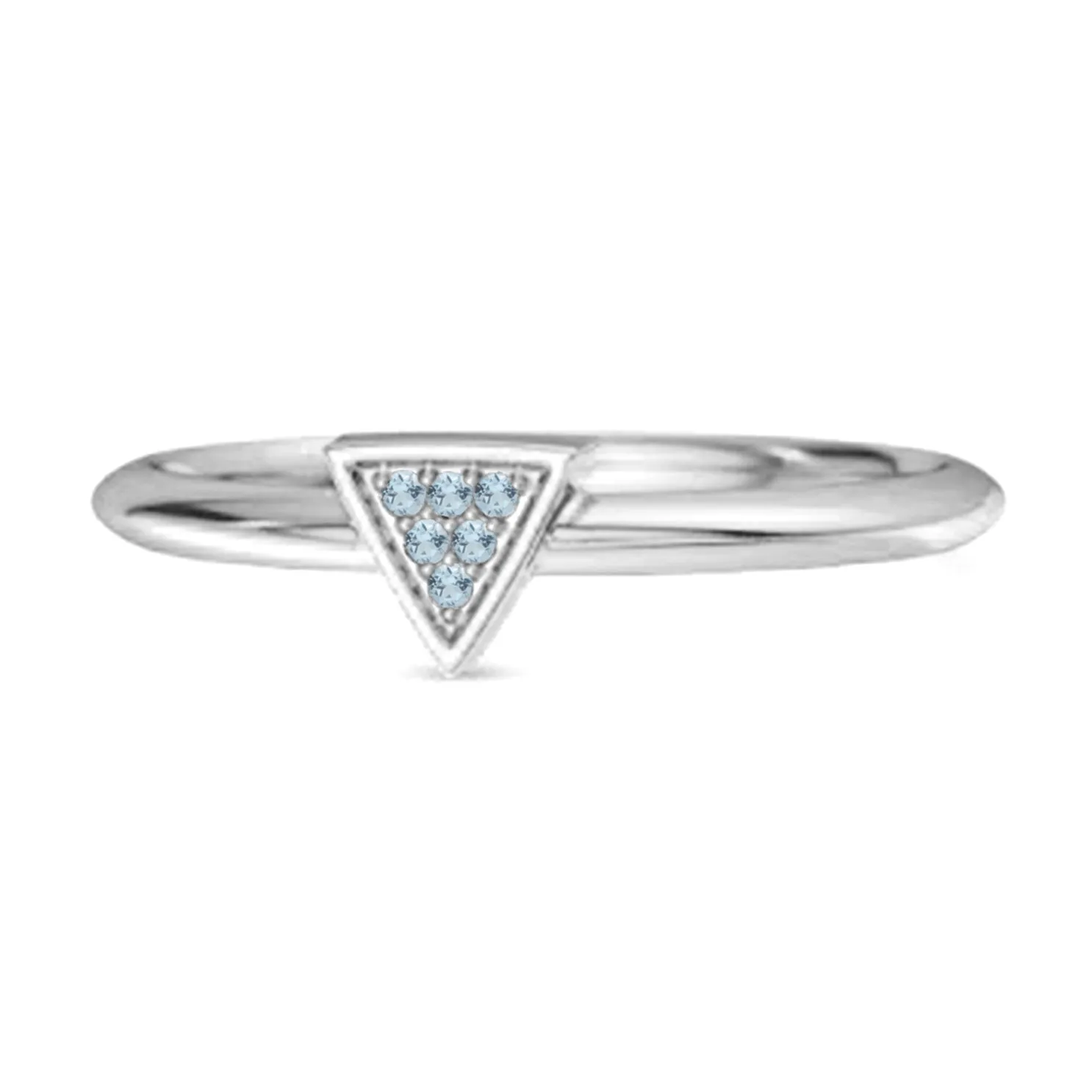 0.12Ct Blue Topaz Love & Pride 925 Sterling Silver Stacking Ring