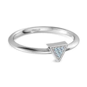 0.12Ct Blue Topaz Love & Pride 925 Sterling Silver Stacking Ring