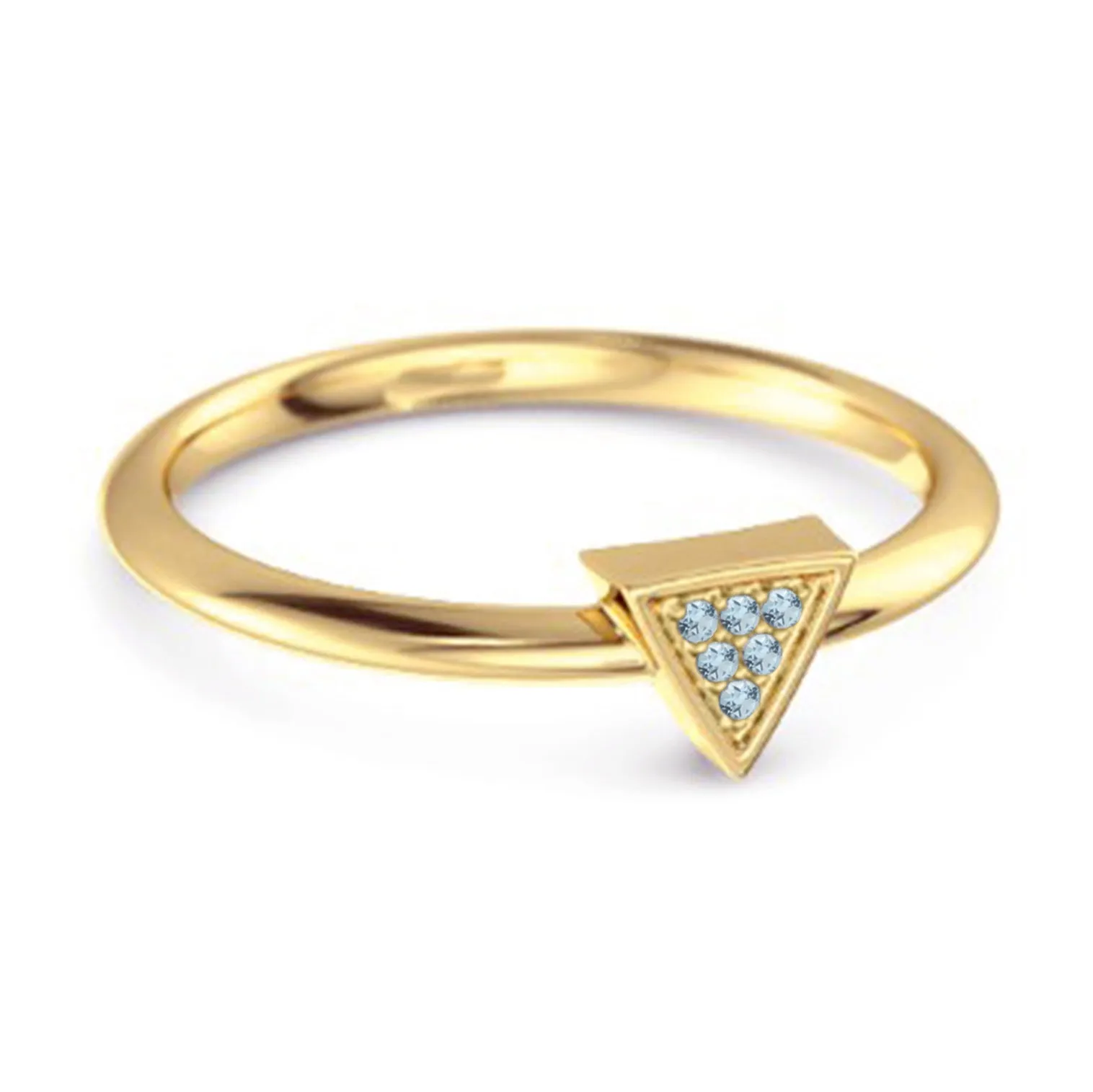 0.12Ct Blue Topaz Love & Pride 925 Sterling Silver Stacking Ring