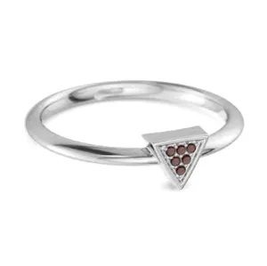 0.12Ct Garnet Love & Pride 925 Sterling Silver Stacking Ring