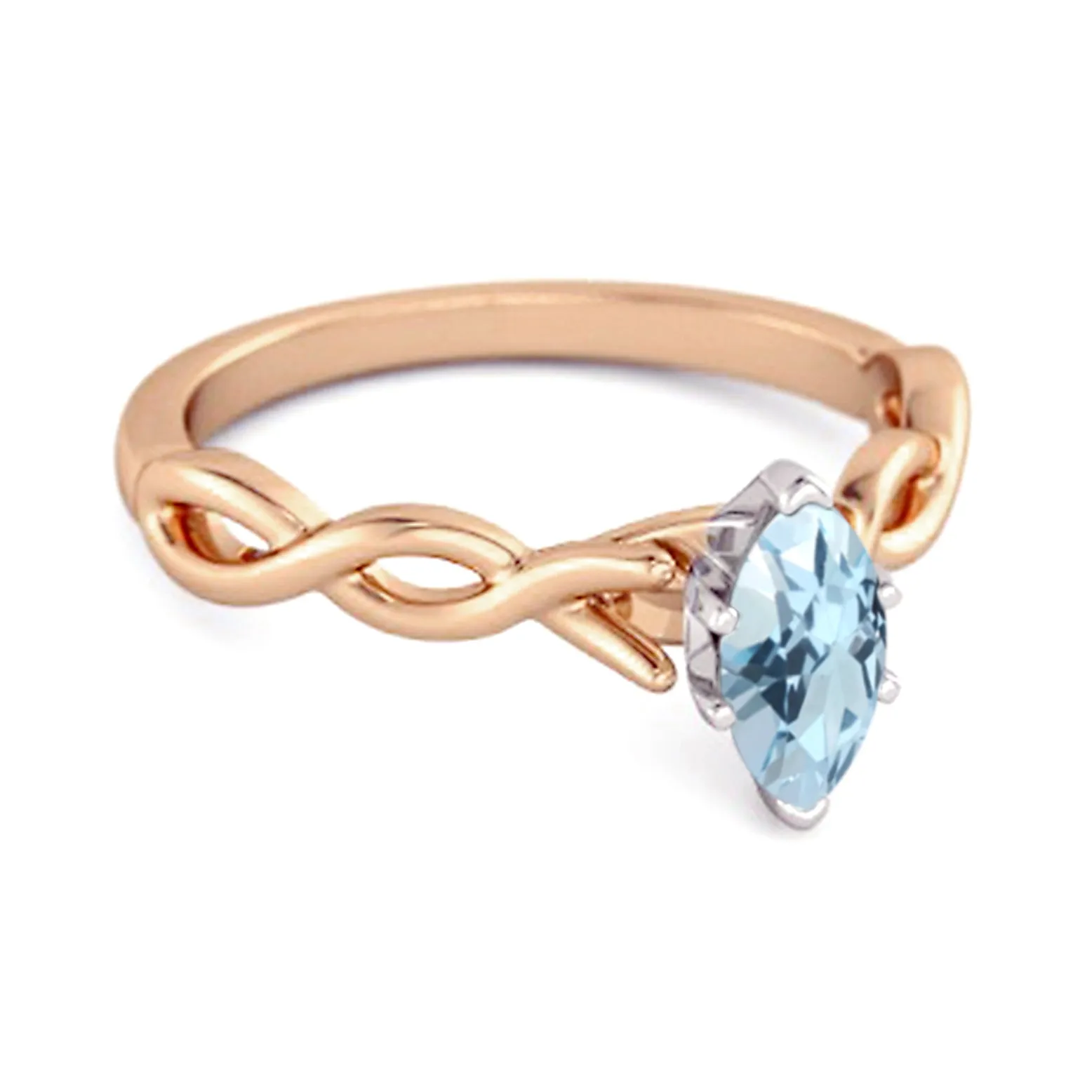 0.25 Ct Blue Topaz Sterling Silver January Birthstone Engagement Ring