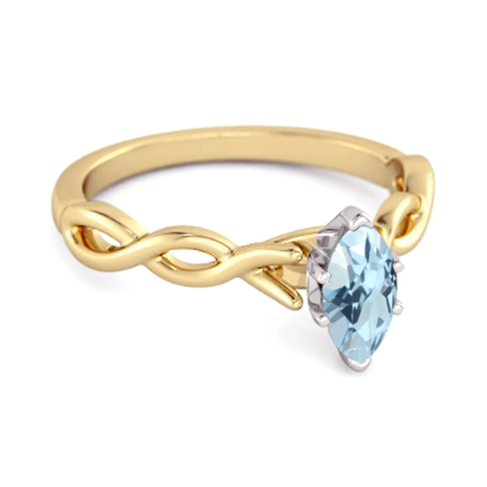 0.25 Ct Blue Topaz Sterling Silver January Birthstone Engagement Ring