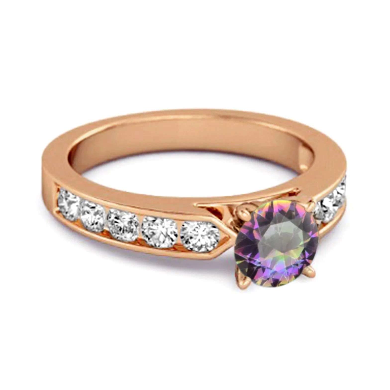 0.25 Ct Mystic Topaz 925 Sterling Silver Marguerite Tale Of Beauty Ring