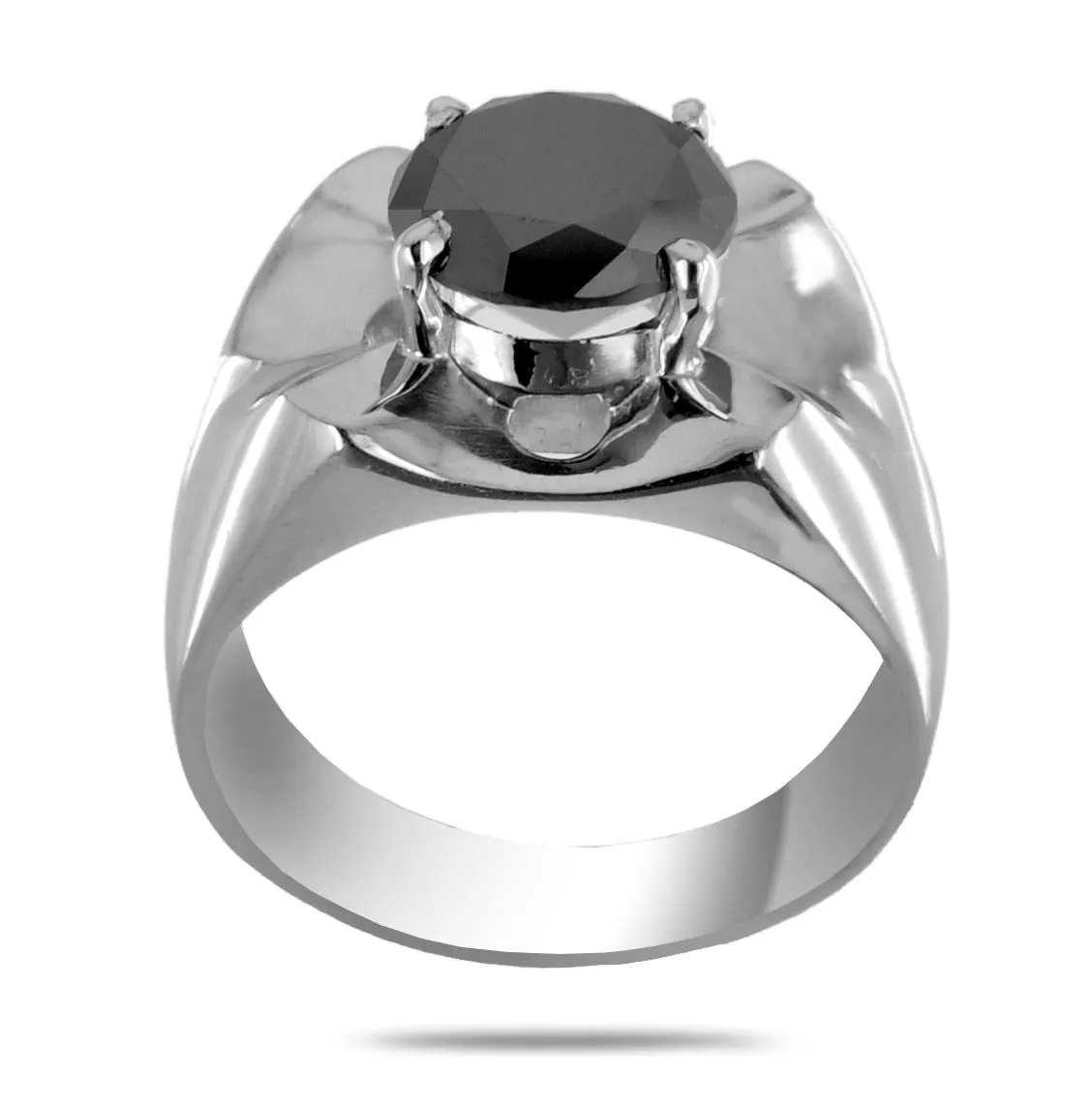 1 Ct Round Black Diamond Ring in 925 Sterling Silver. AAA Certified! Amazing Collection & Great Shine