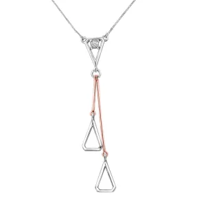 10K White and Rose Gold (0.08ct) Canadian Diamond Dangle Necklace