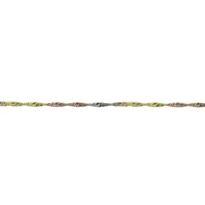 10K Yellow, White and Rose Gold (1.0mm) Singapore Bracelet 7.5"