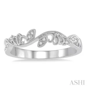 1/20 Ctw Round Diamond Wedding Band in 14K White Gold
