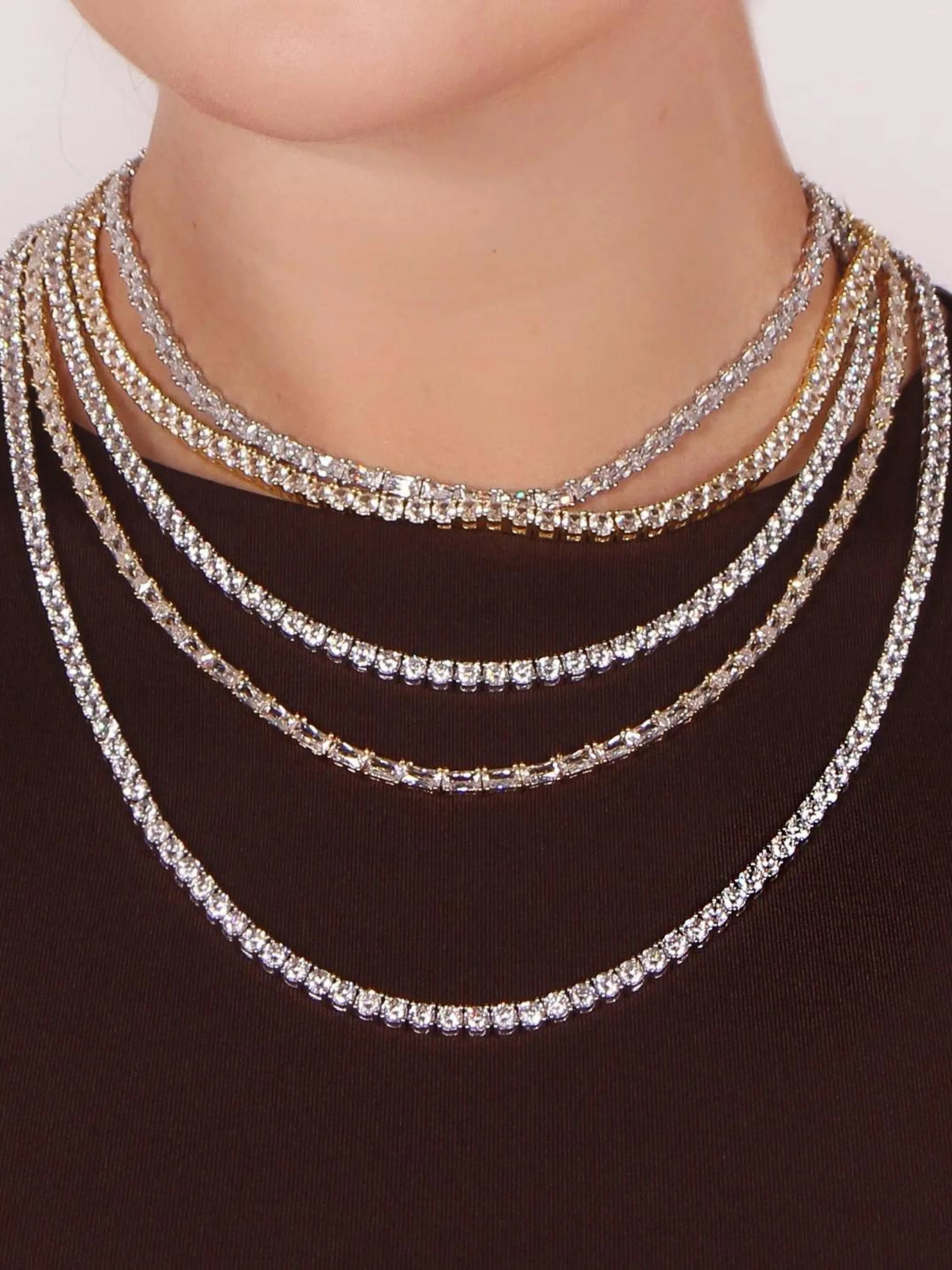 14.5" Gold Baguette Necklace
