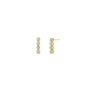 14k Diamond Bezel Tennis Short Drop Earrings