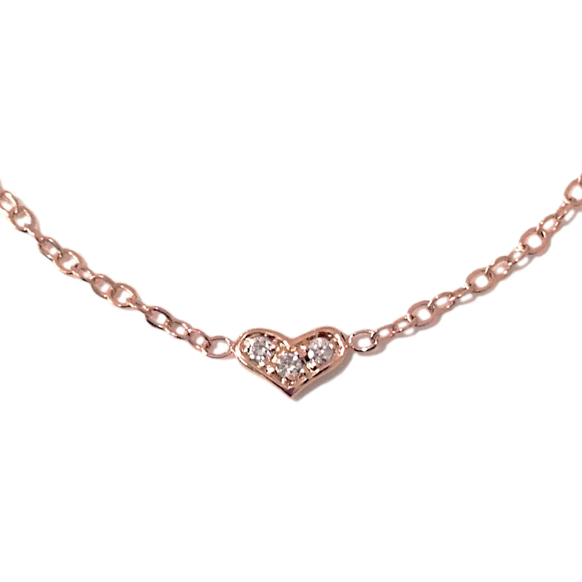14K Gold Pavé Diamond XS Sweetheart Bracelet