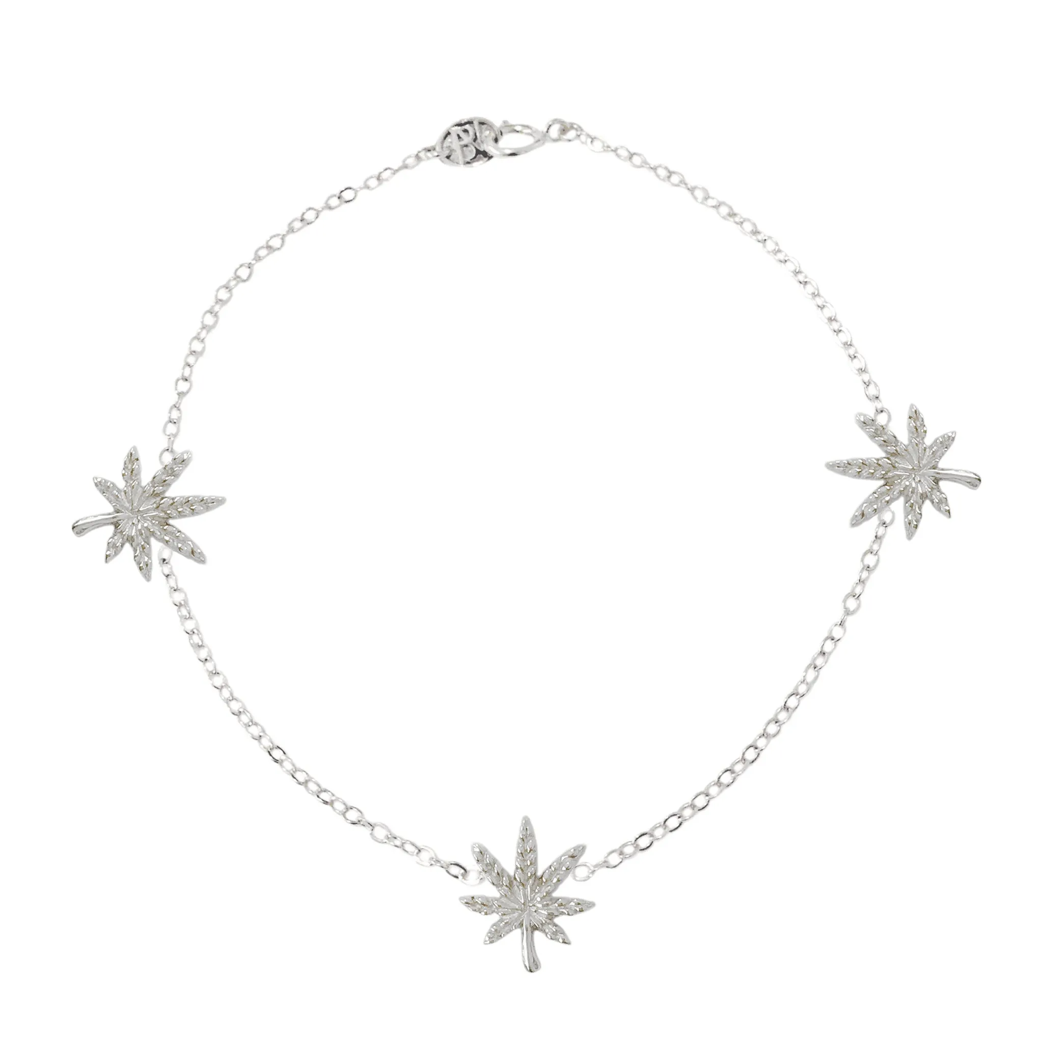 14K Gold Triple Marijuana Bracelet