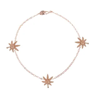 14K Gold Triple Marijuana Bracelet