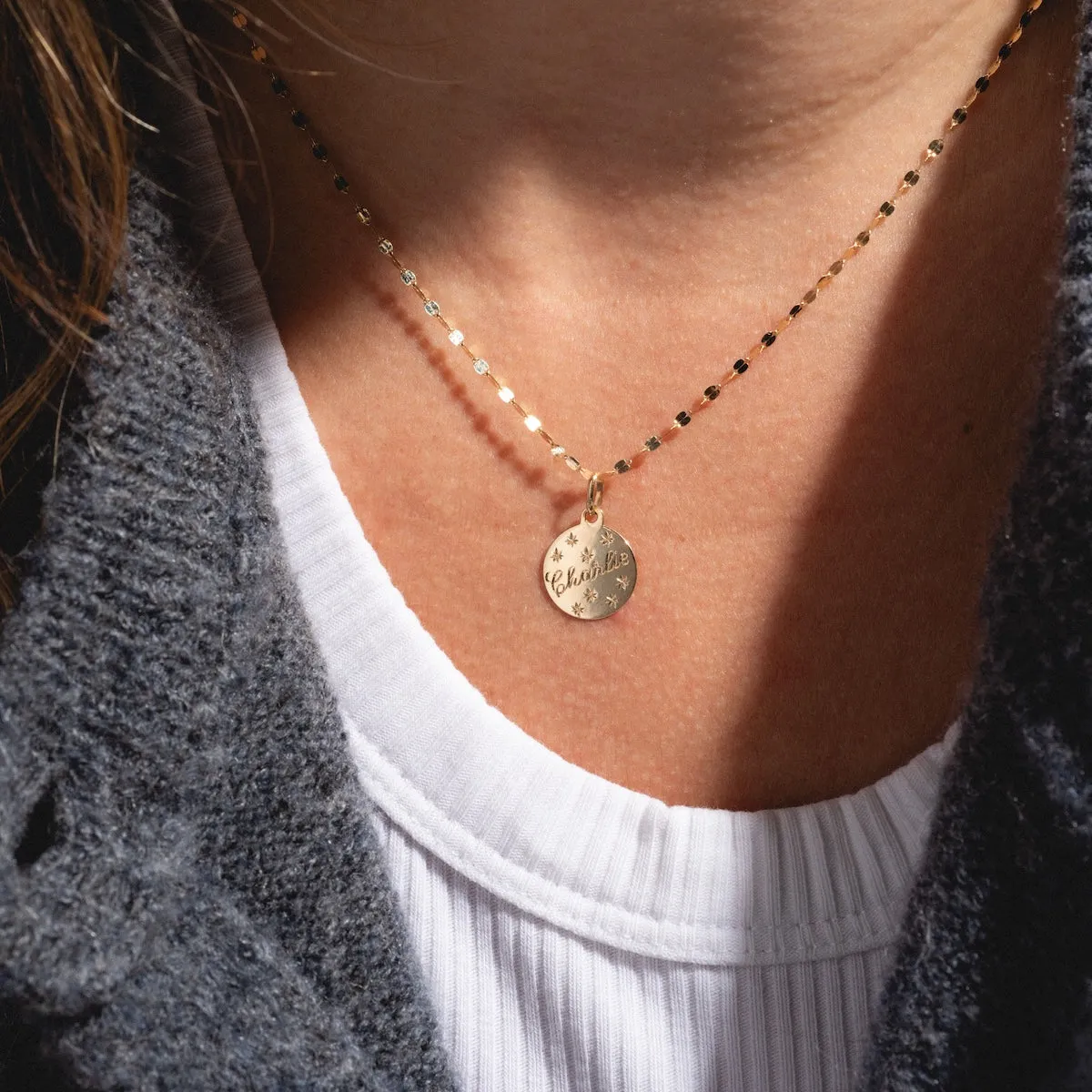 14k Written in the Stars Customizable Name Charm