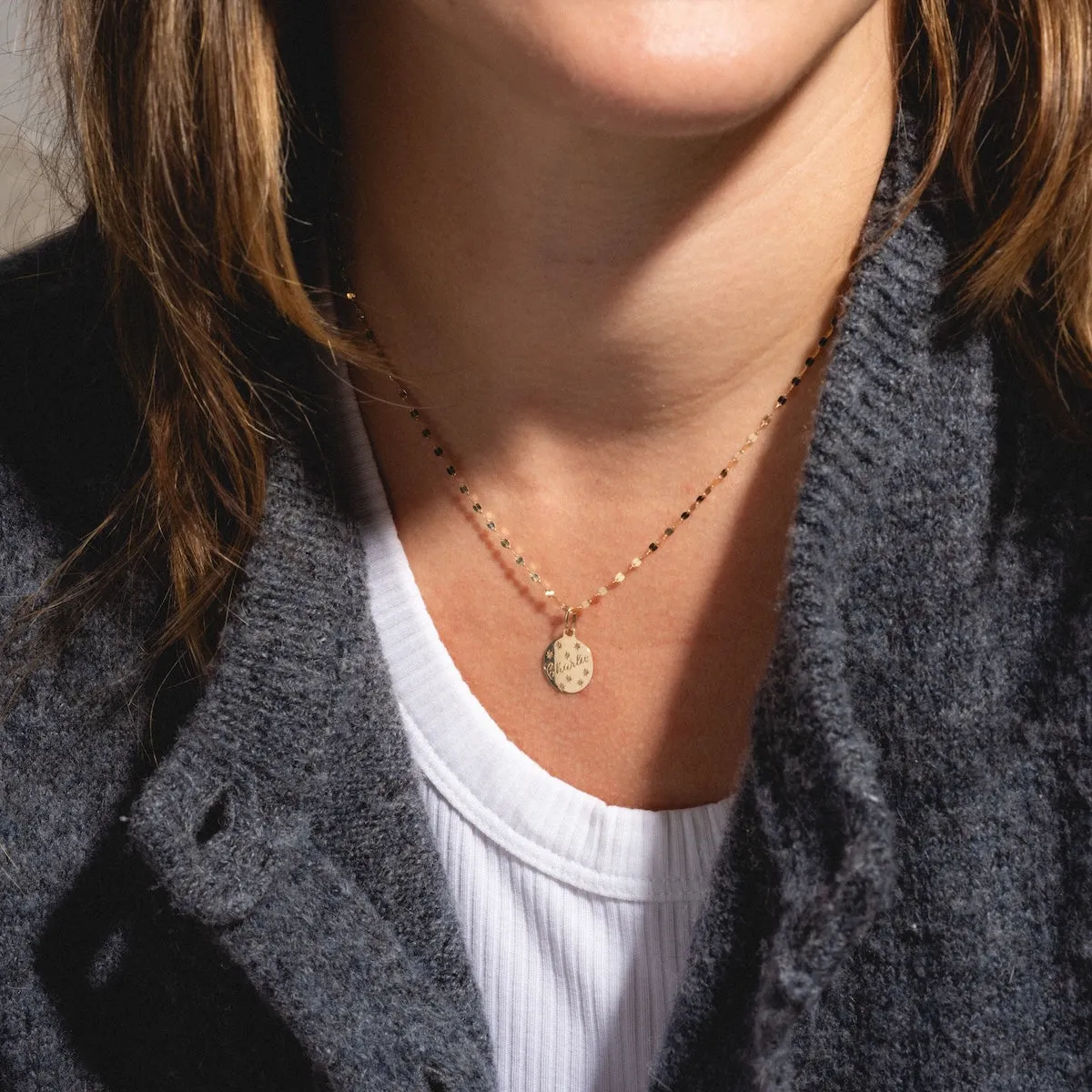 14k Written in the Stars Customizable Name Charm