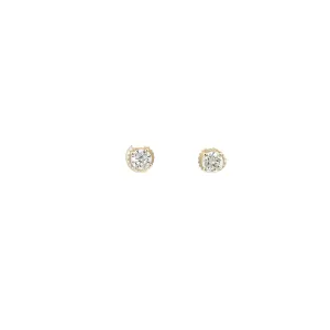 14K YELLOW GOLD 1CT GH VS2 ROUND DIAMOND STUD EARRINGS