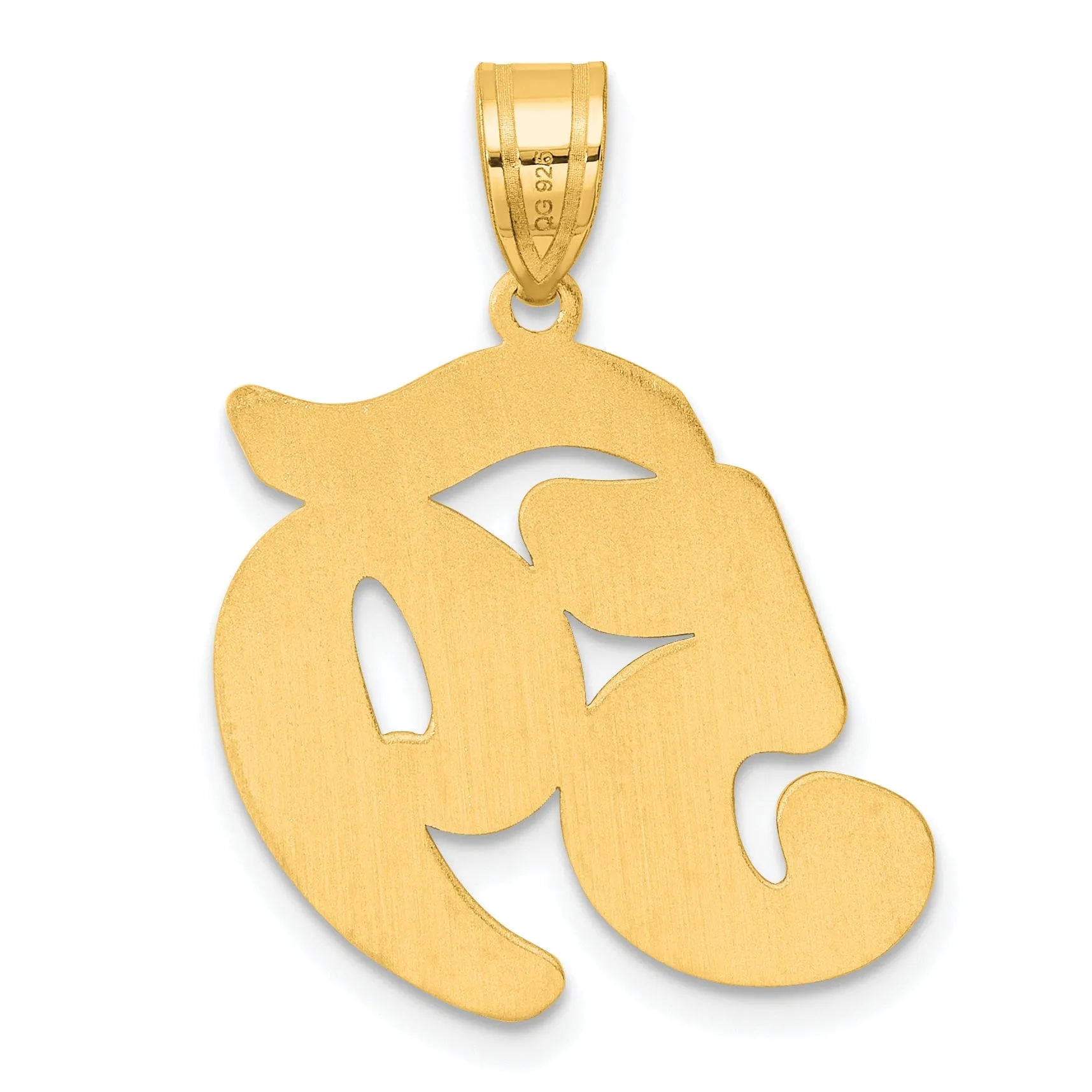 14k Yellow Gold Polished Finish Script Design Number 59 Charm Pendant