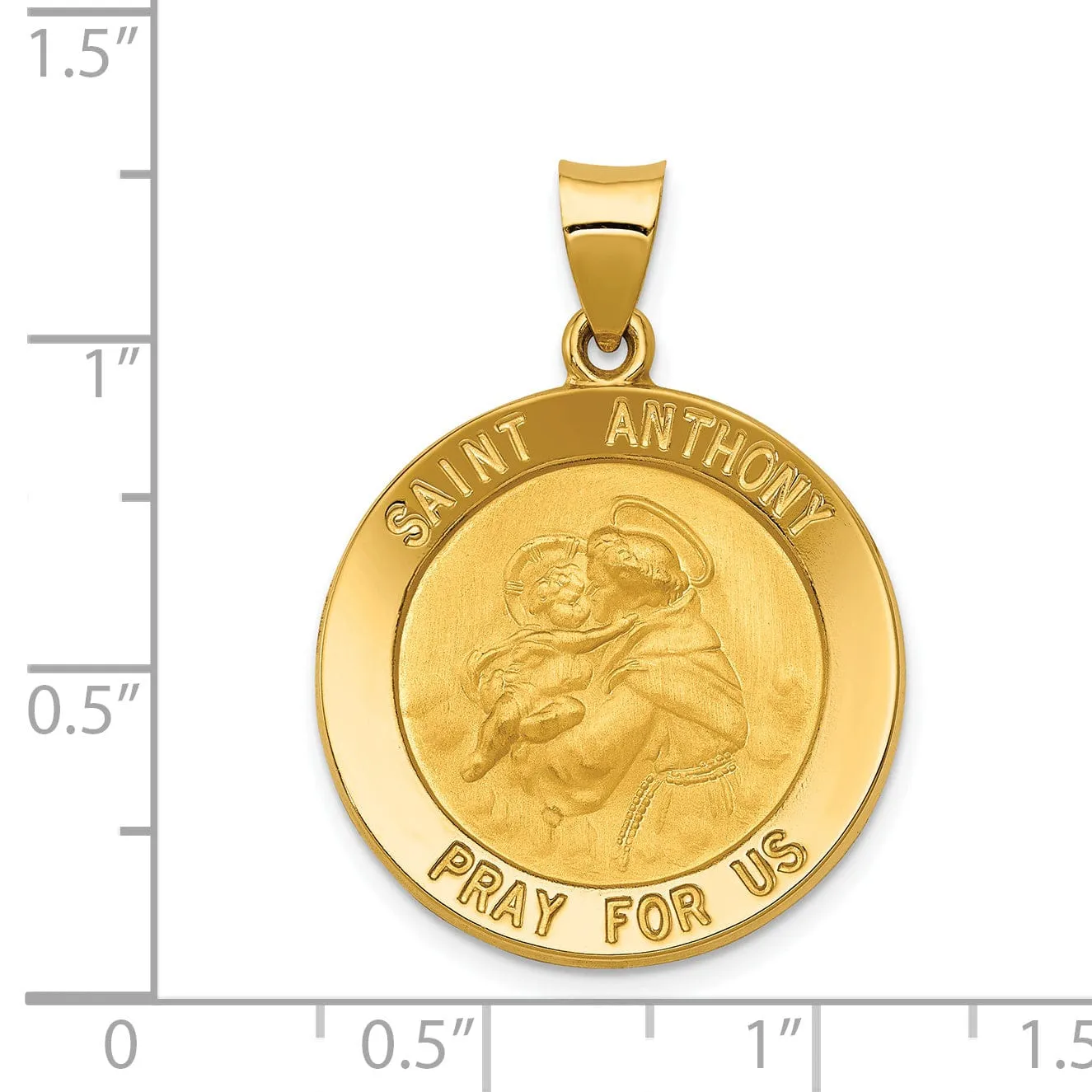 14k Yellow Gold Saint Anthony Medal Pendant