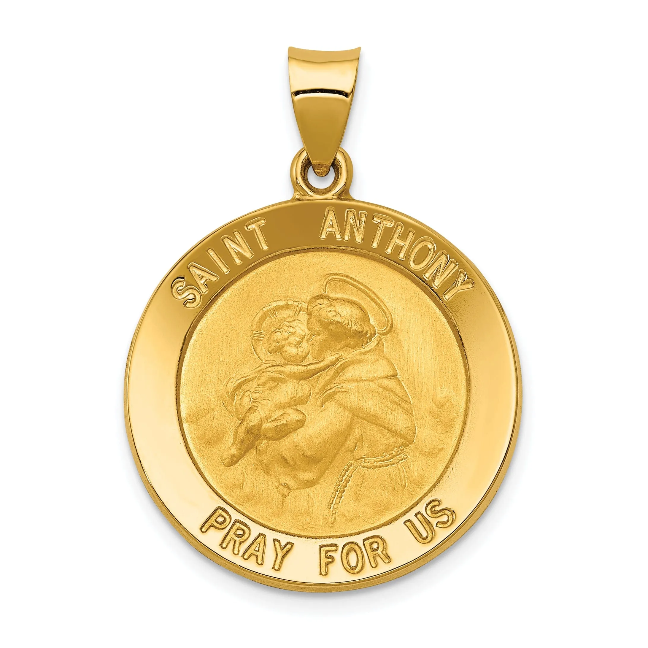 14k Yellow Gold Saint Anthony Medal Pendant