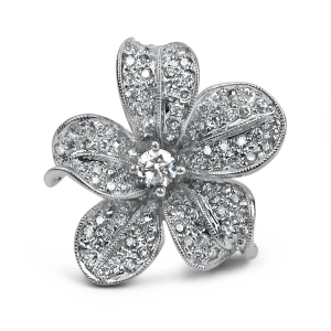 1870 Collection 18k White Gold Diamond Flower Pendant