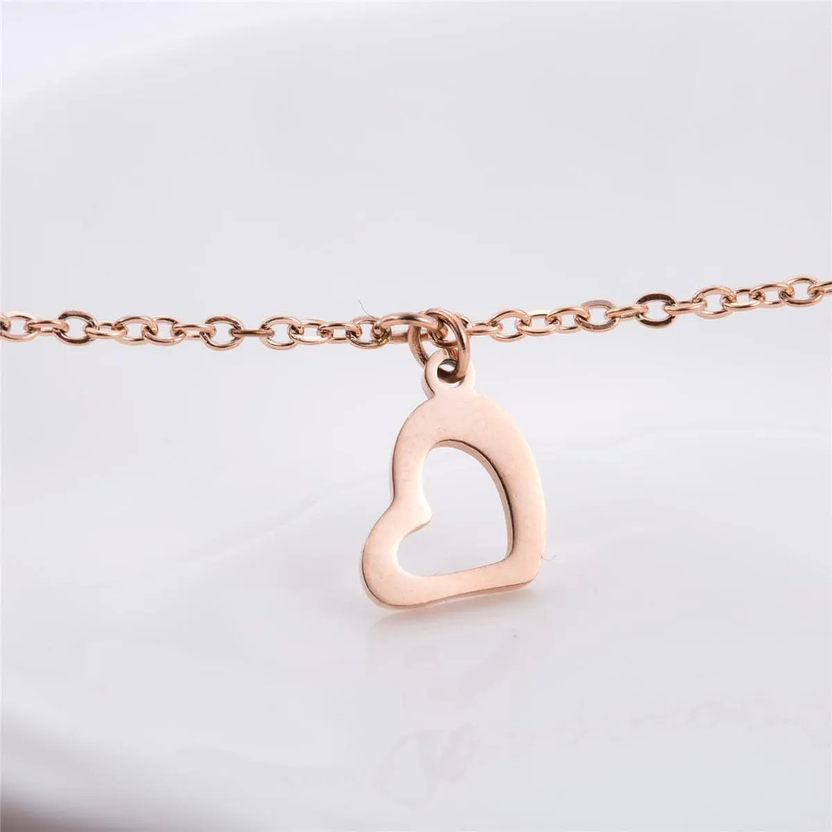 18K Rose Gold-Plated Heartbeat Pendant Necklace