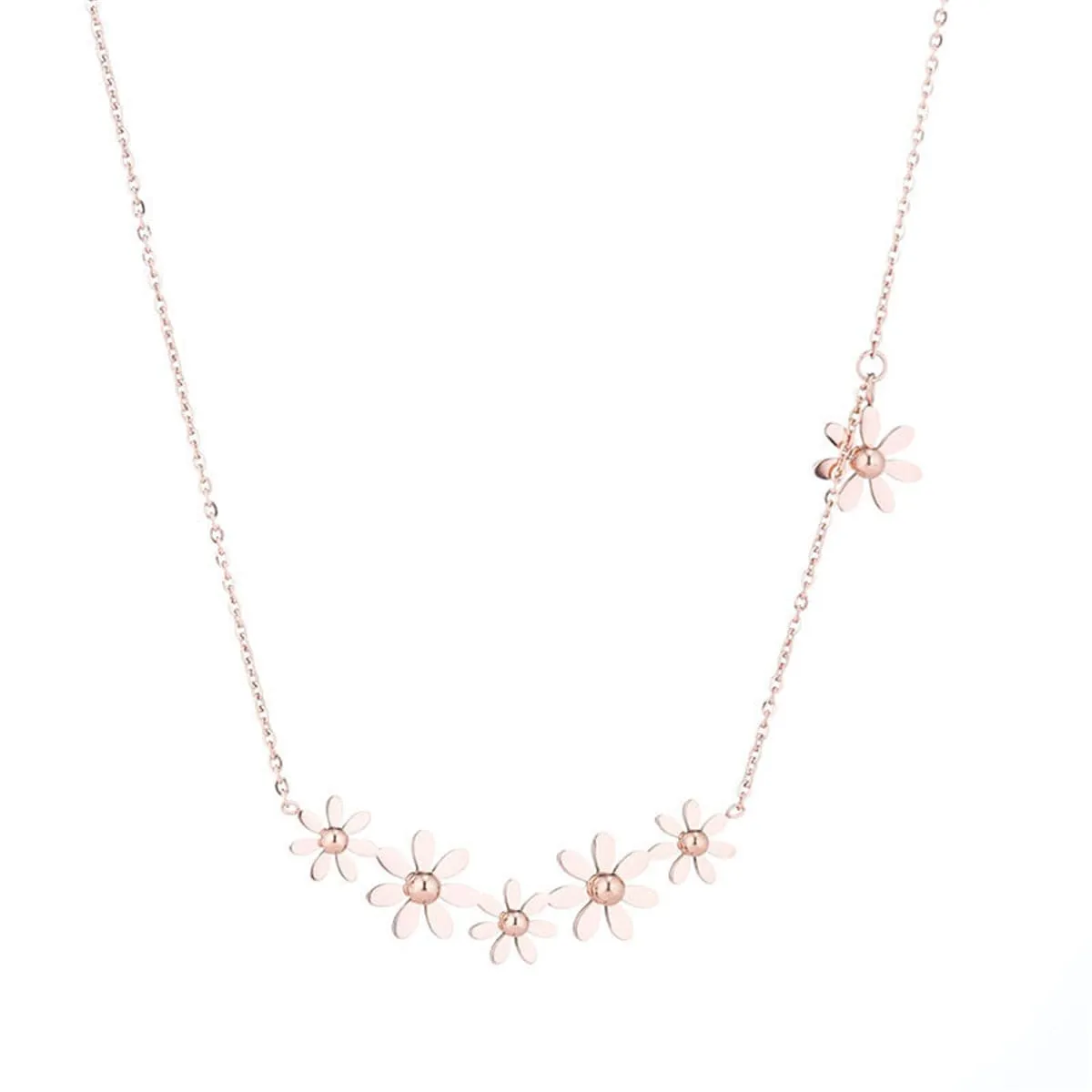 18K Rose Gold-Plated Linking Mums Pendant Necklace