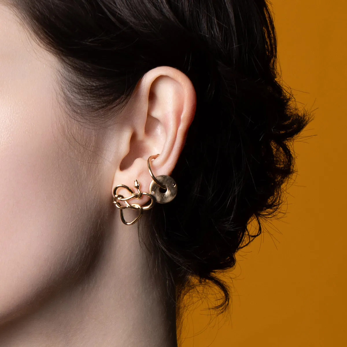 18K SNAKE KNOT Diamond Earrings