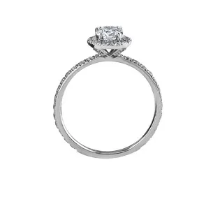 18K White Gold (0.90ct) Canadian Maple Leaf Diamond Halo Engagement Ring