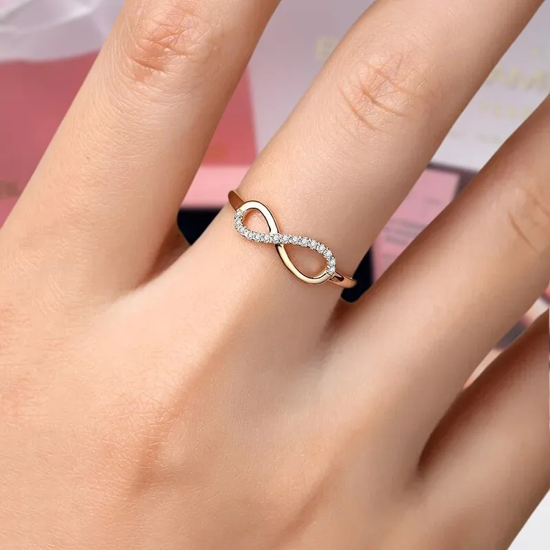 18k Yellow Gold Diamond Infinity Engagement Ring