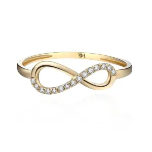 18k Yellow Gold Diamond Infinity Engagement Ring
