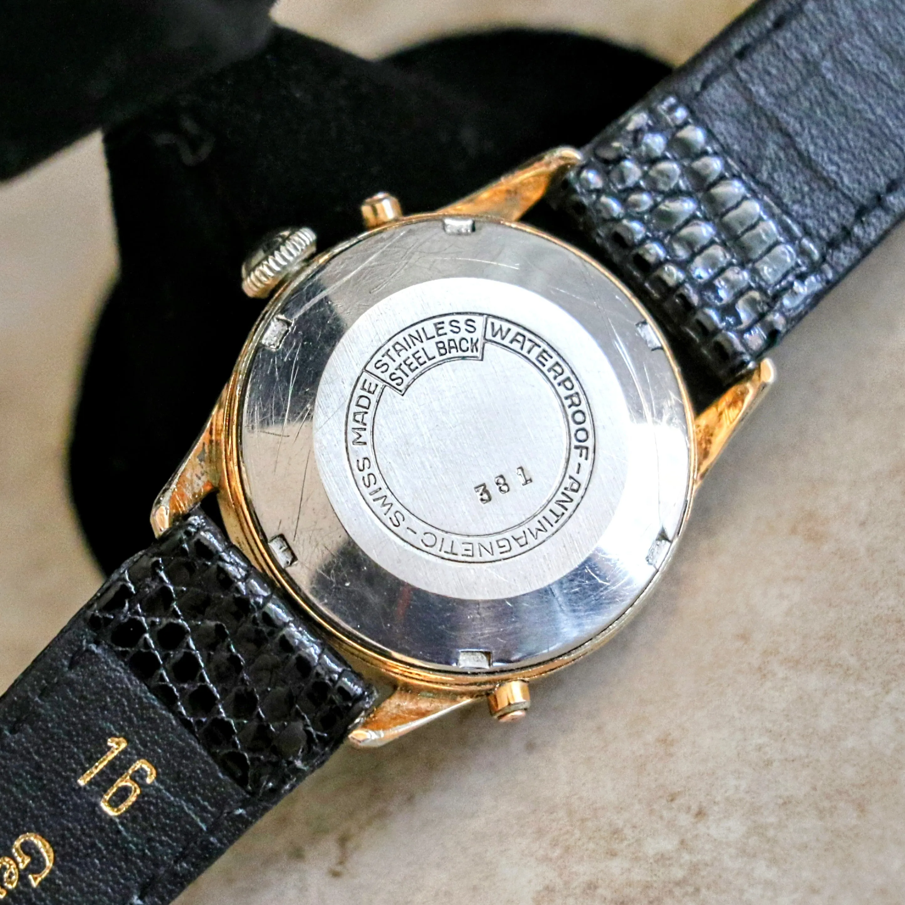 1940s TINKER Triple Calendar Moon Phase Wristwatch Cal. VALJOUX 89 Watch