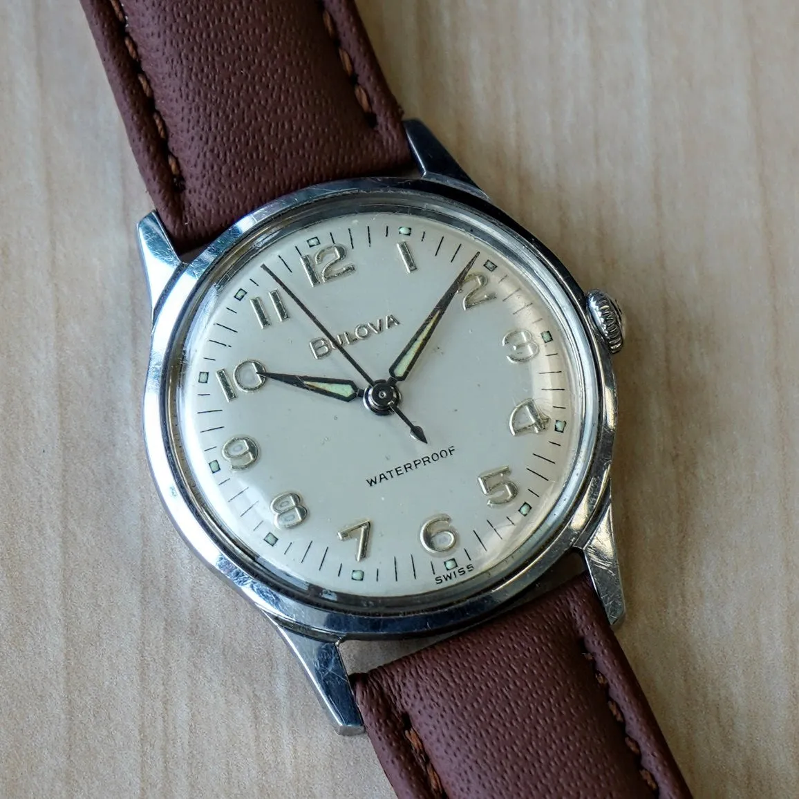 1953 BULOVA Sea King "A" Watch 17 Jewels Cal. 11AFC 32mm Swiss Mechanical Wristwatch