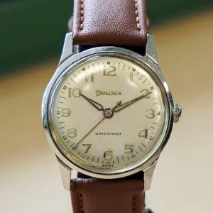1953 BULOVA Sea King "A" Watch 17 Jewels Cal. 11AFC 32mm Swiss Mechanical Wristwatch