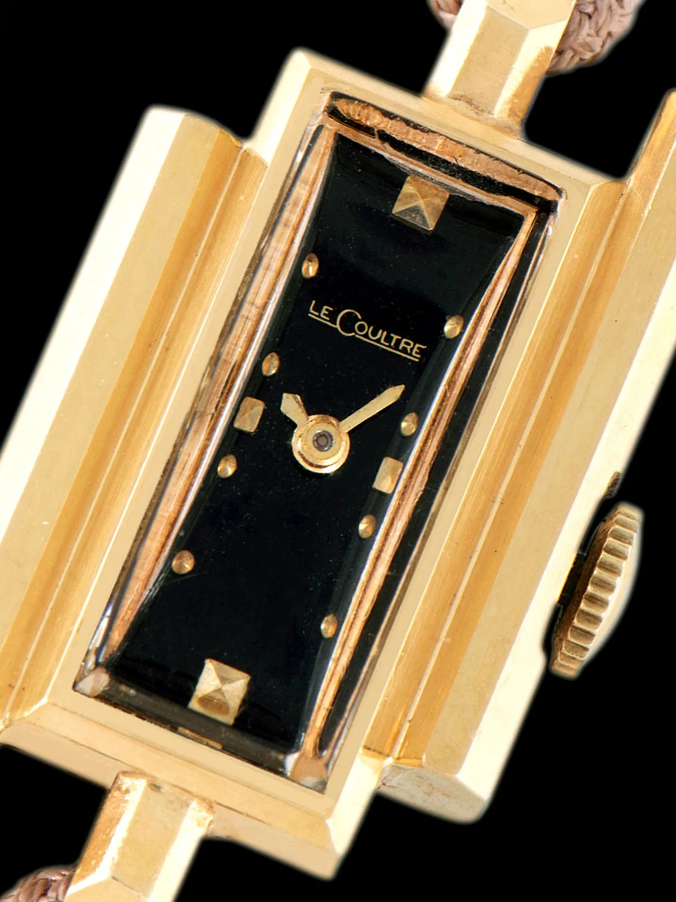 1960s LeCoultre Ladies Art-Deco Watch 14K YG