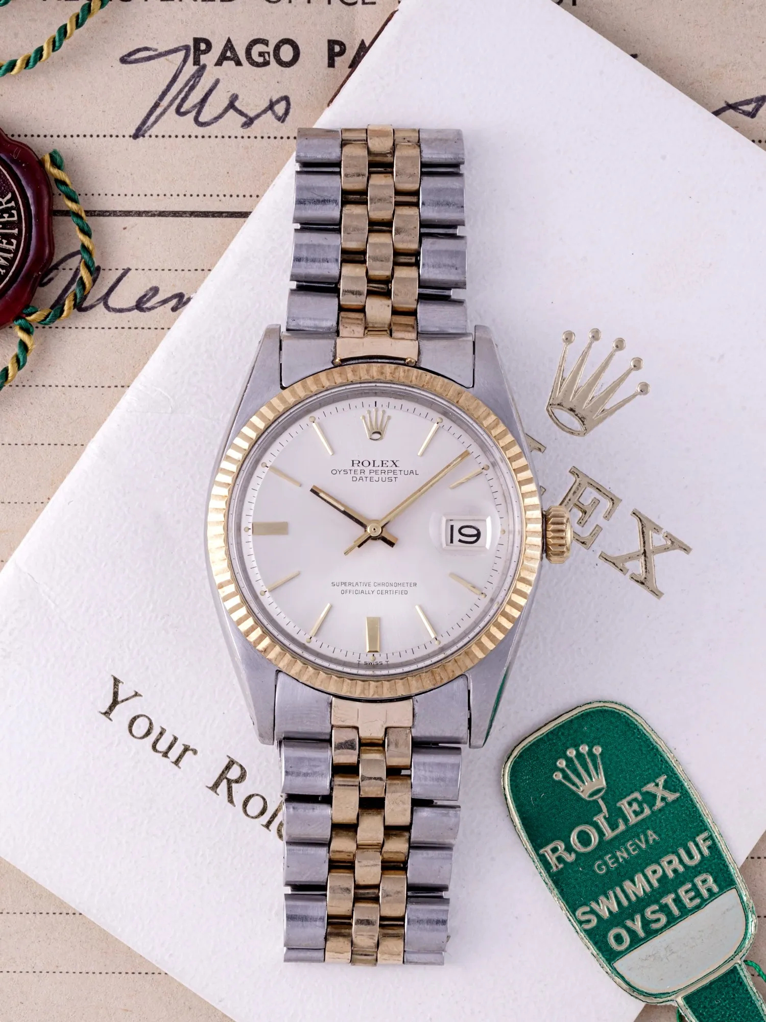 1966 Rolex Two-Tone Datejust (Ref. 1601) "Doorstop Dial" W/ Box & Papers