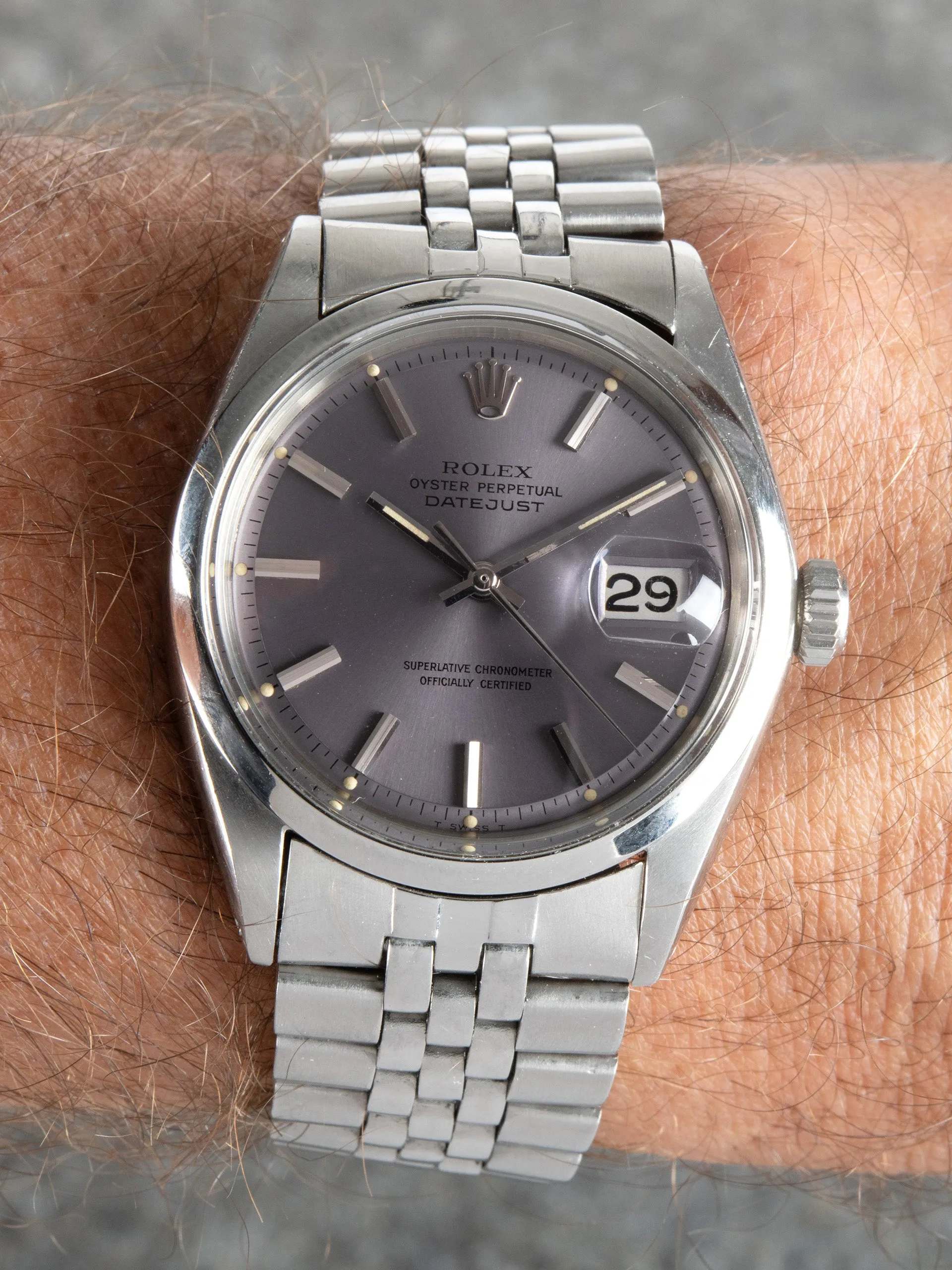 1970 Rolex Datejust (Ref. 1600) Lavender Dial W/ Papers & Accessories