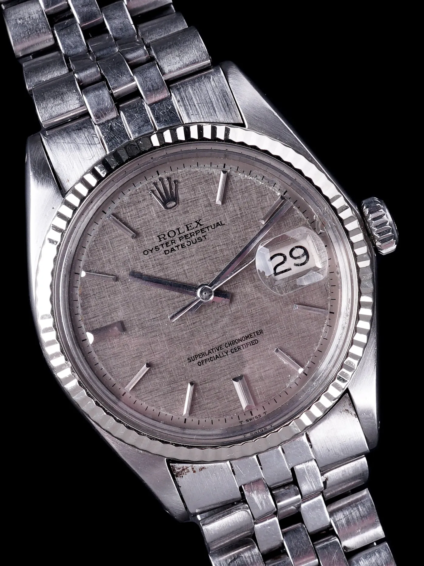 1970 Rolex Datejust (Ref. 1601) No Lume Grey "Linen Dial”