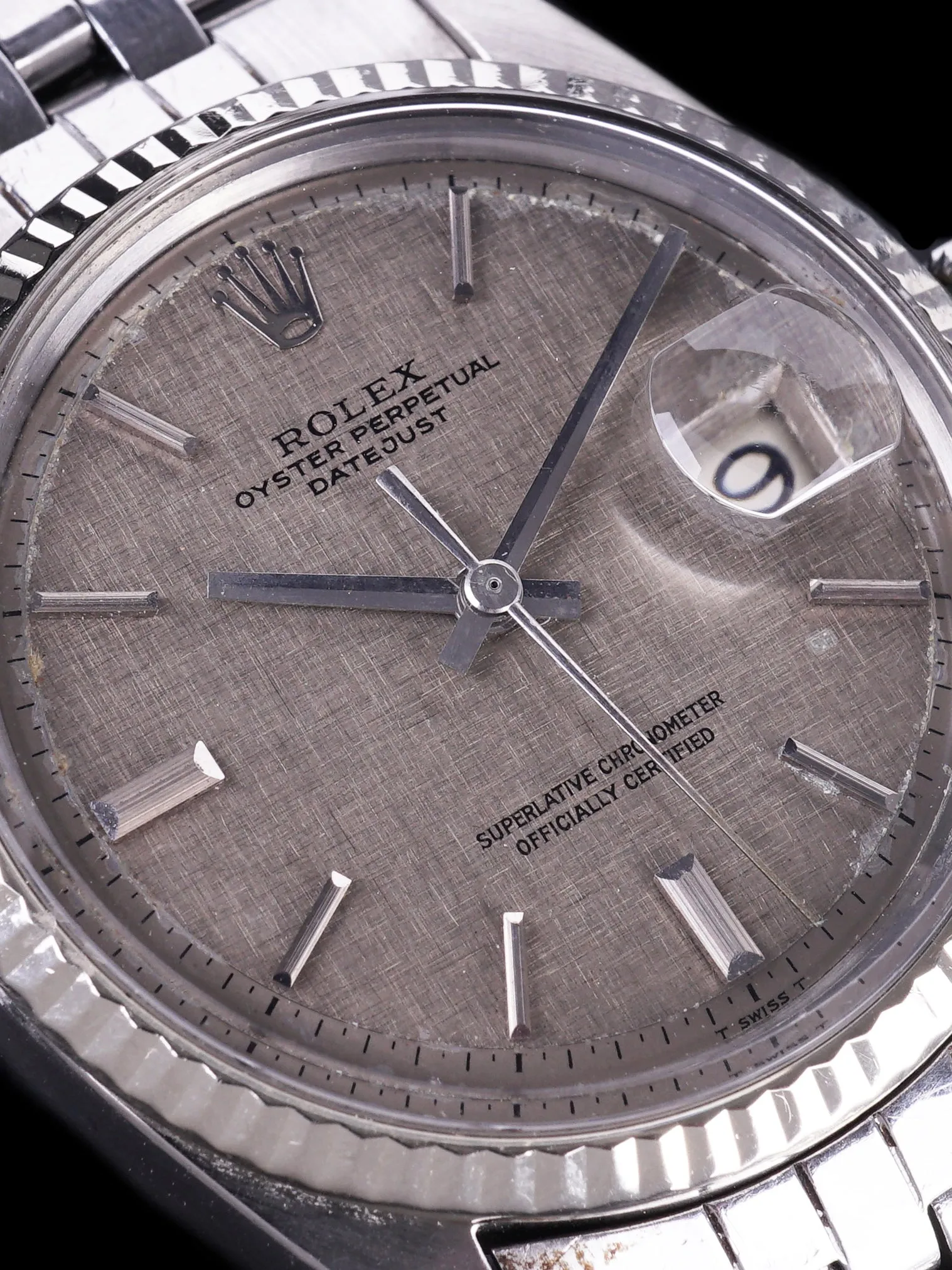1970 Rolex Datejust (Ref. 1601) No Lume Grey "Linen Dial”
