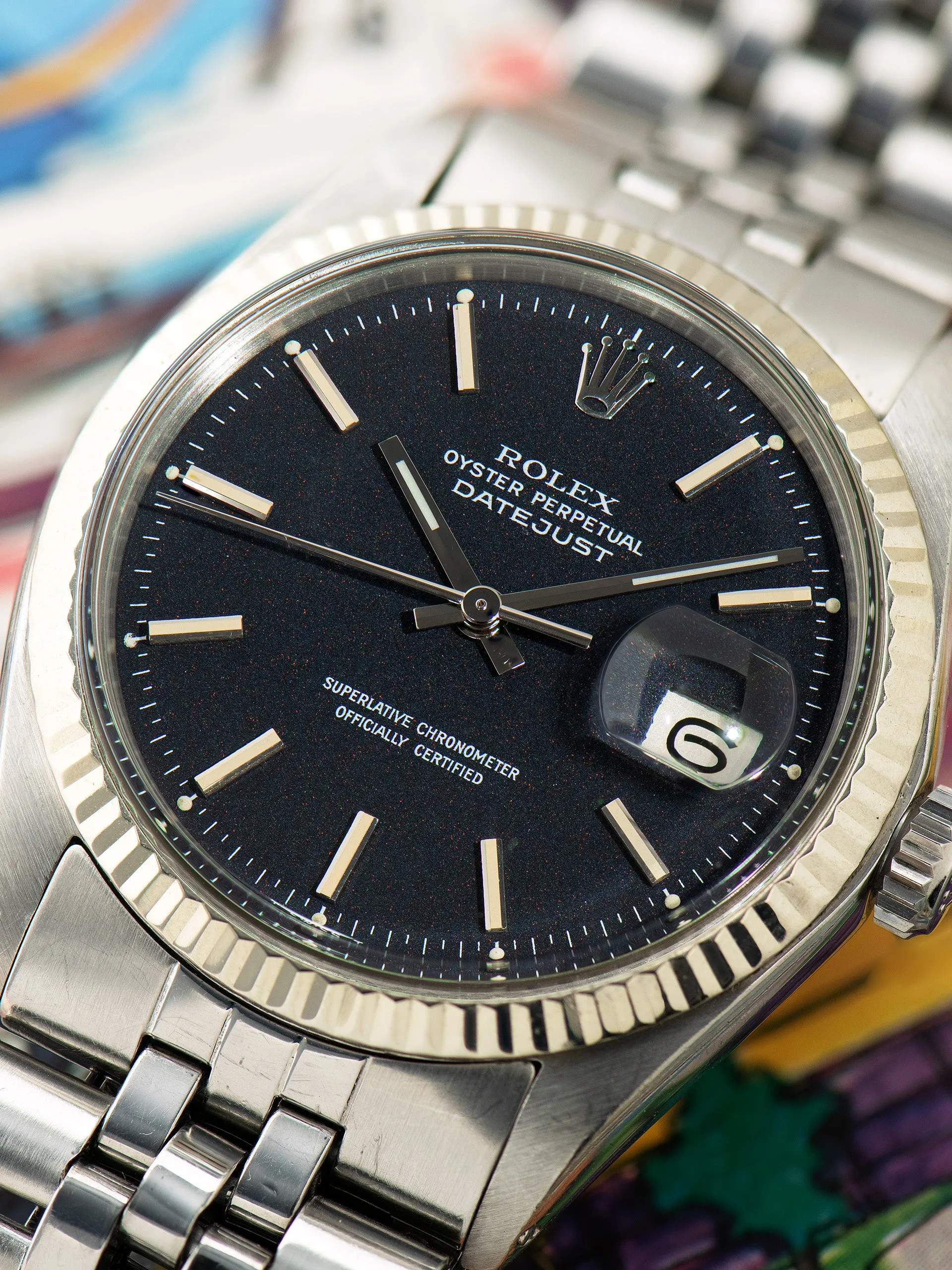 1972 Rolex Datejust (Ref. 1601) Black "Confetti" Dial W/ Rolex Service History