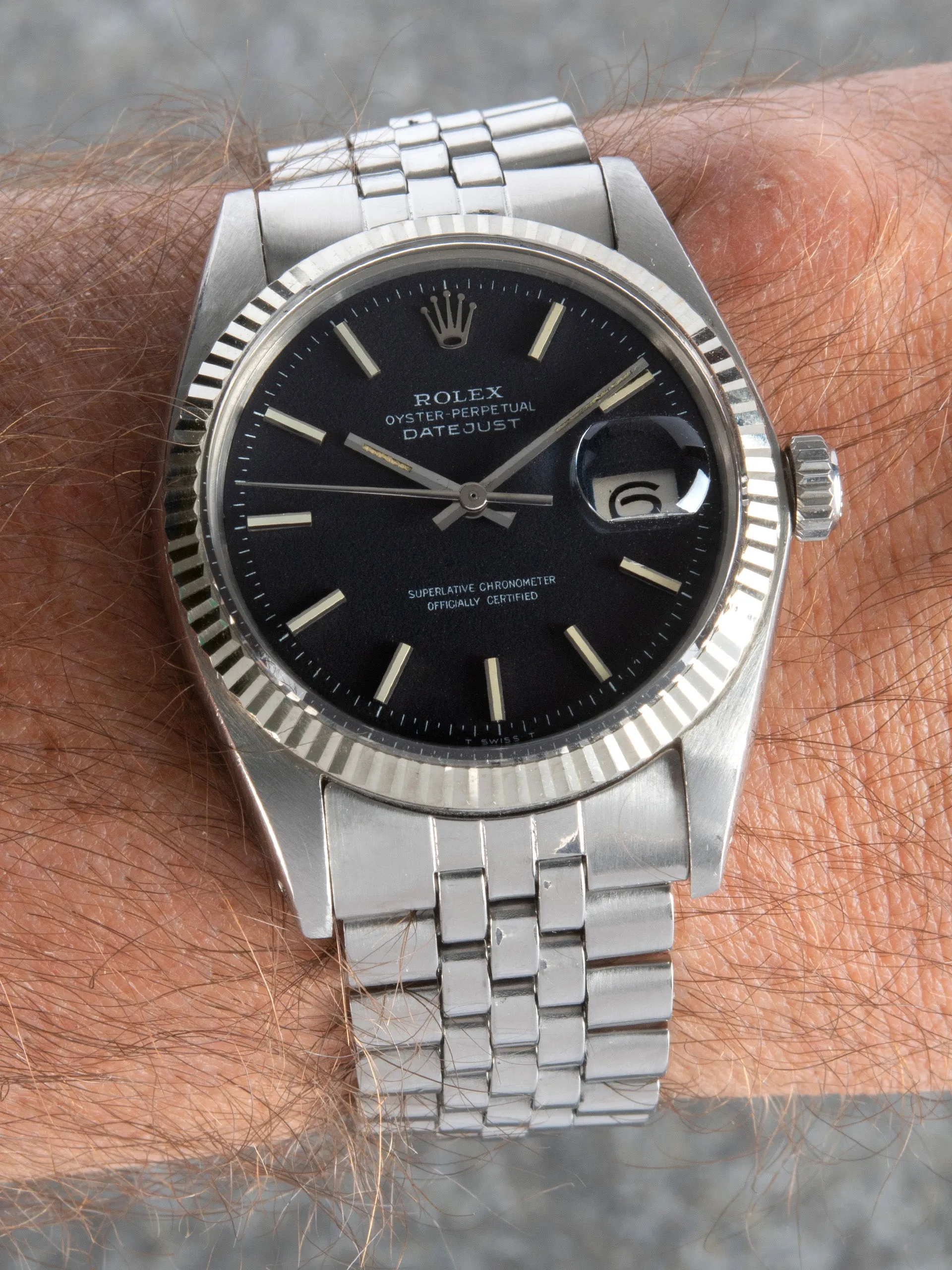 1972 Rolex Datejust (Ref. 1601) Non-Luminous Black "Confetti" Dial