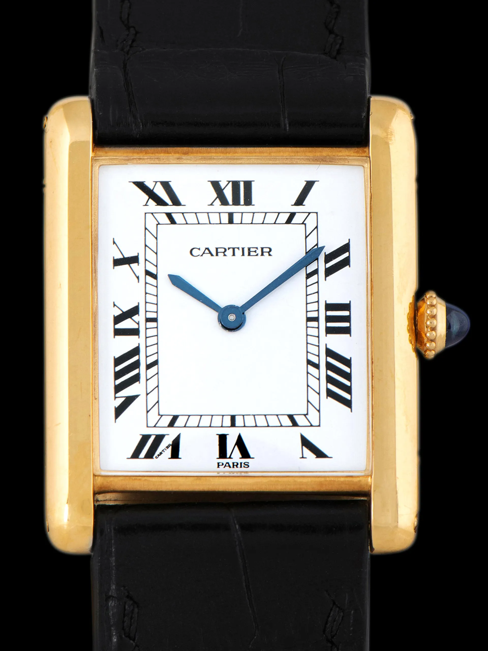 1984 Cartier Paris Tank LC 18K YG (Ref. 96065) "Extra Plate" W/ Box & Papers