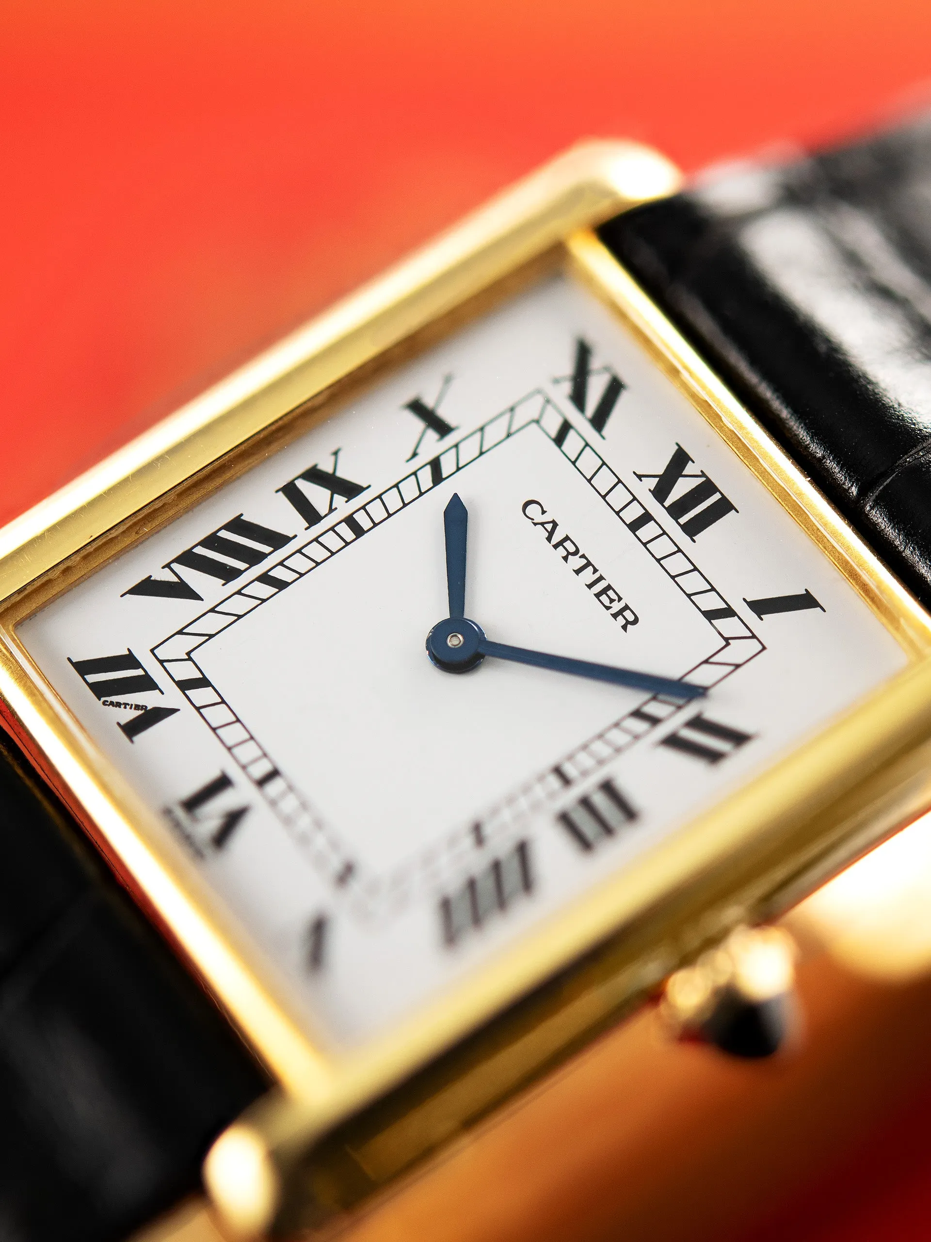 1984 Cartier Paris Tank LC 18K YG (Ref. 96065) "Extra Plate" W/ Box & Papers