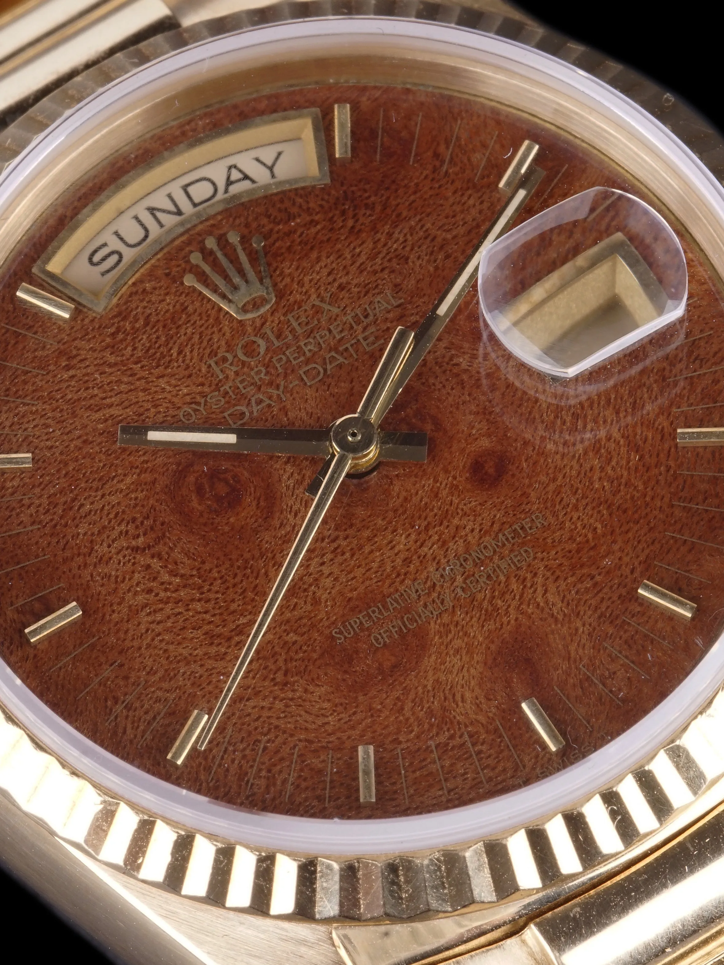 1986 Rolex Day-Date (Ref. 18038) “Burlwood Dial”