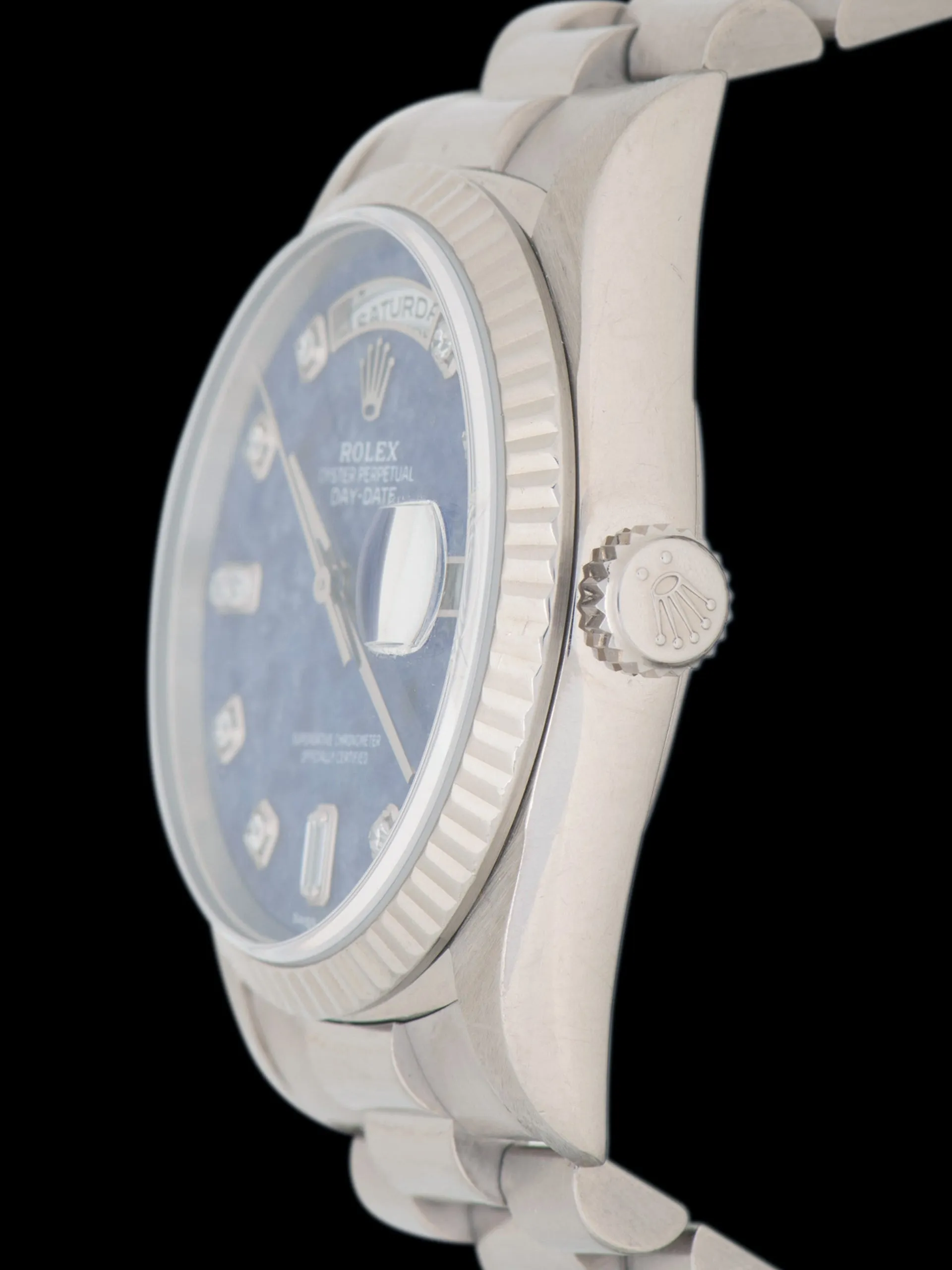 1999 Rolex Day-Date 18k WG (Ref. 18239) Sodalite Stone Diamond Dial W/ Papers