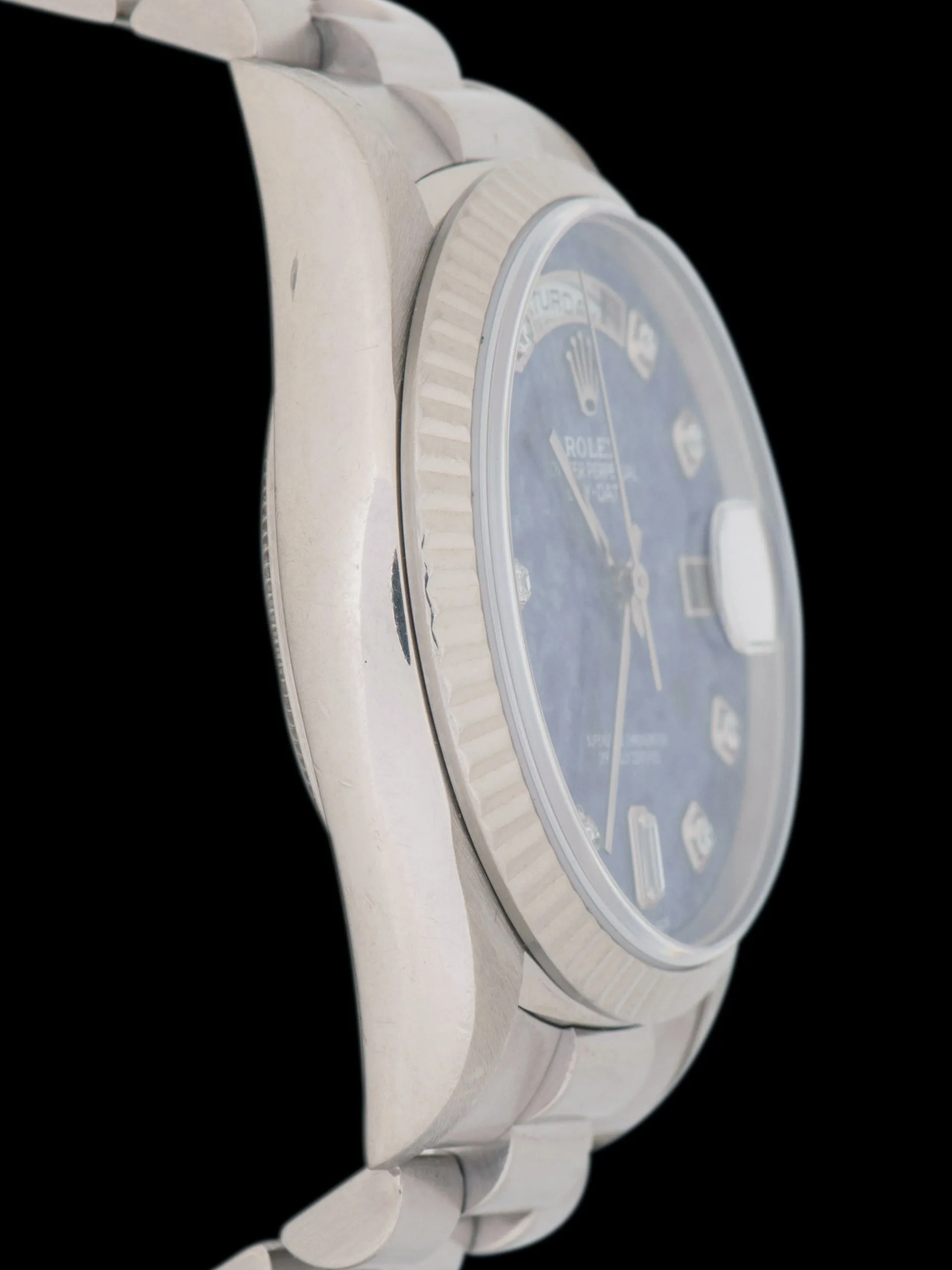 1999 Rolex Day-Date 18k WG (Ref. 18239) Sodalite Stone Diamond Dial W/ Papers