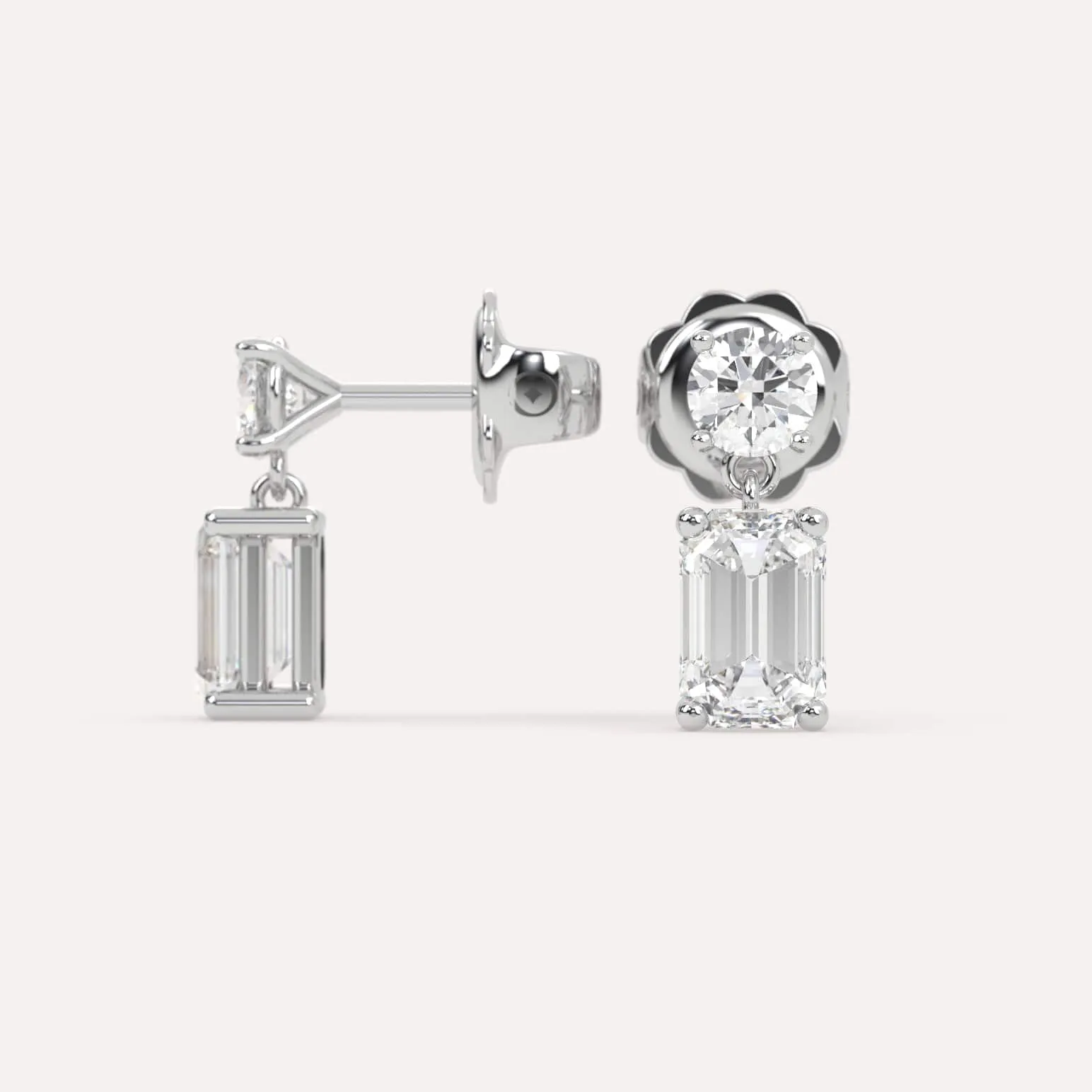 2 carat Emerald Diamond Drop Earrings