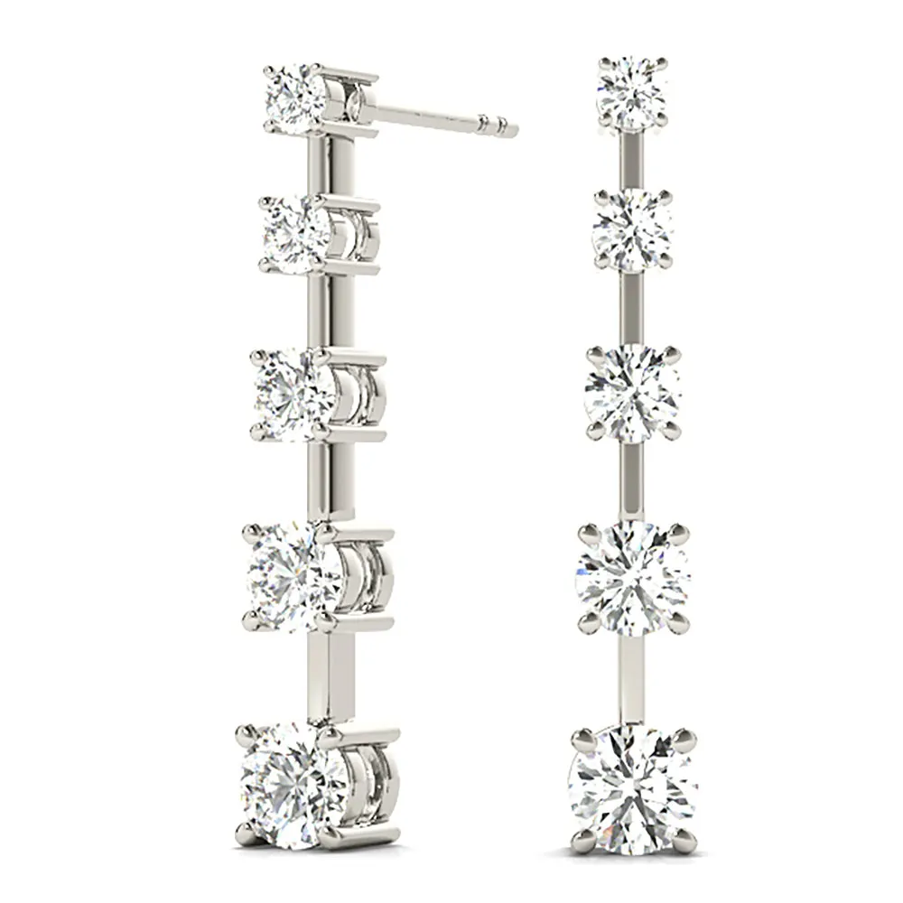 2.00 ctw Diamond Drop Earrings Journey Style