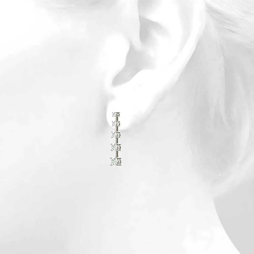 2.00 ctw Diamond Drop Earrings Journey Style