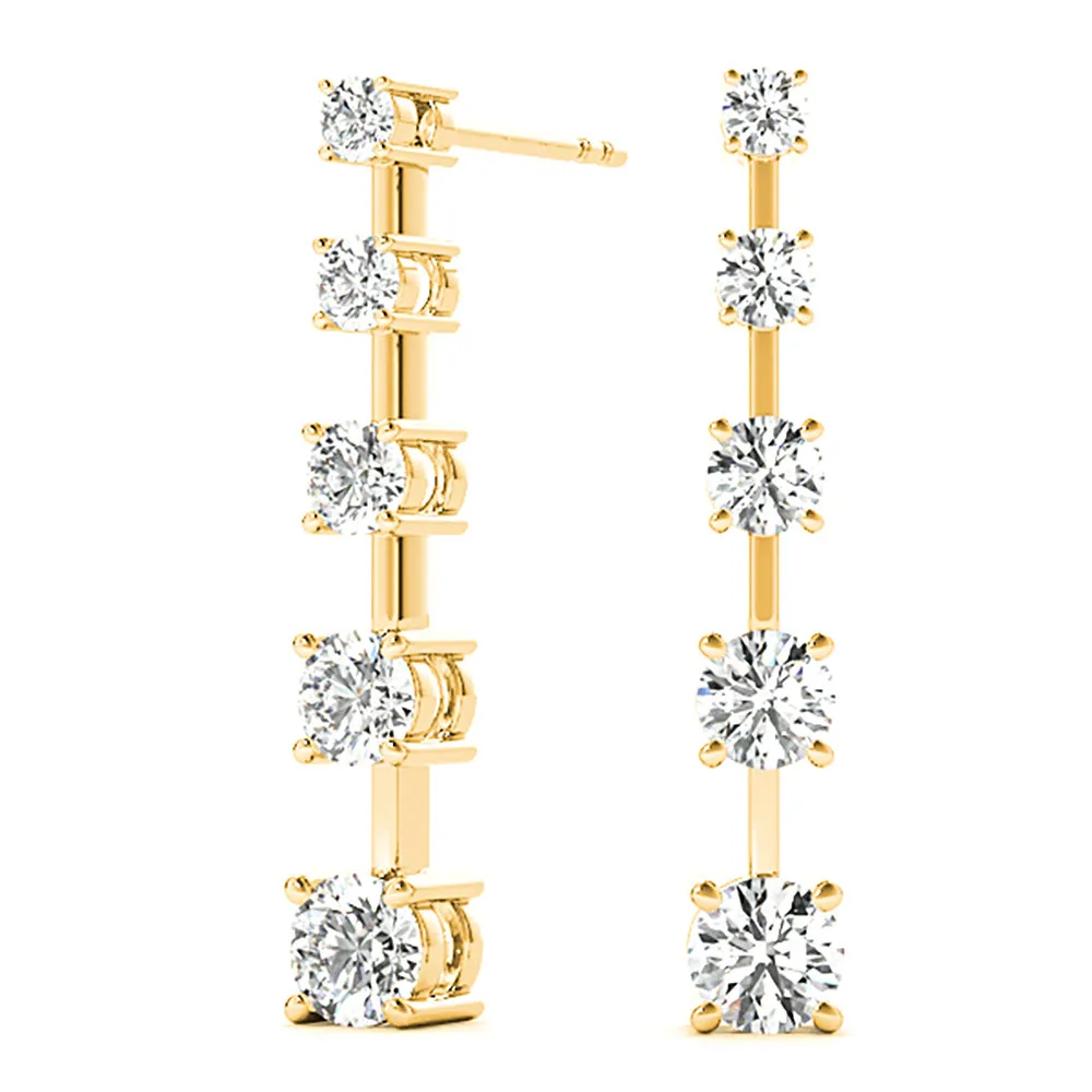 2.00 ctw Diamond Drop Earrings Journey Style