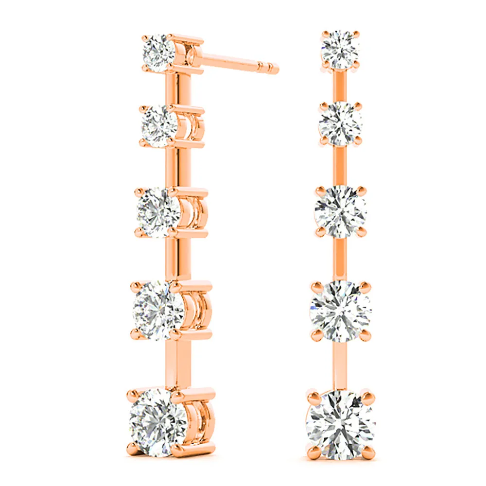 2.00 ctw Diamond Drop Earrings Journey Style